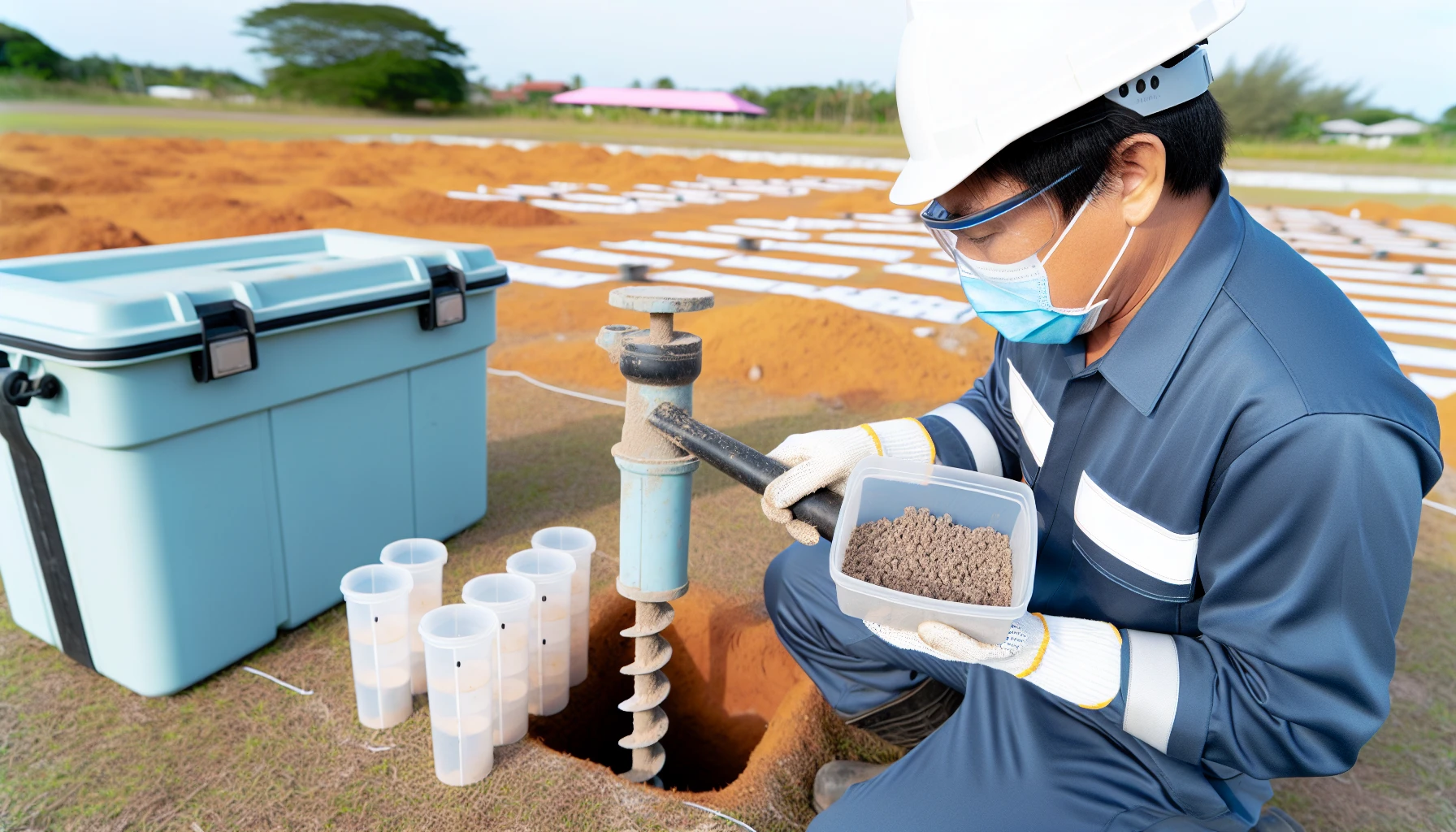 Soil testing for septic tank installation