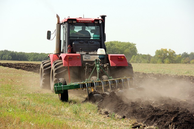 plow, tractor, field