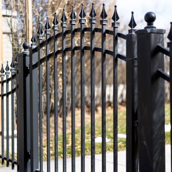 An image showing traditional single and double swing gates for commercial use.