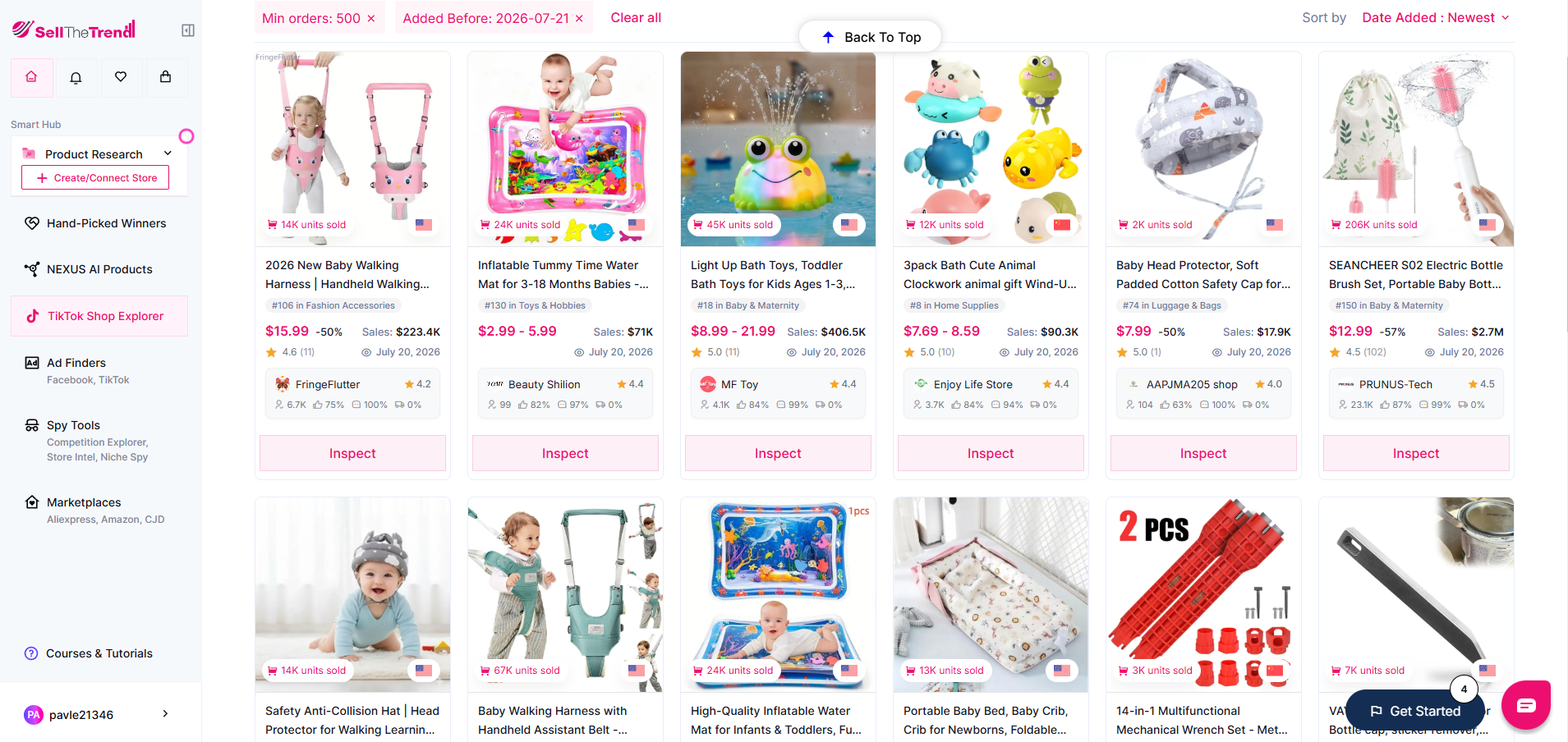 using the tiktok shop explorer on sell the trend