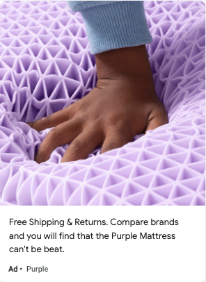 Example: Purple mattress display ad 