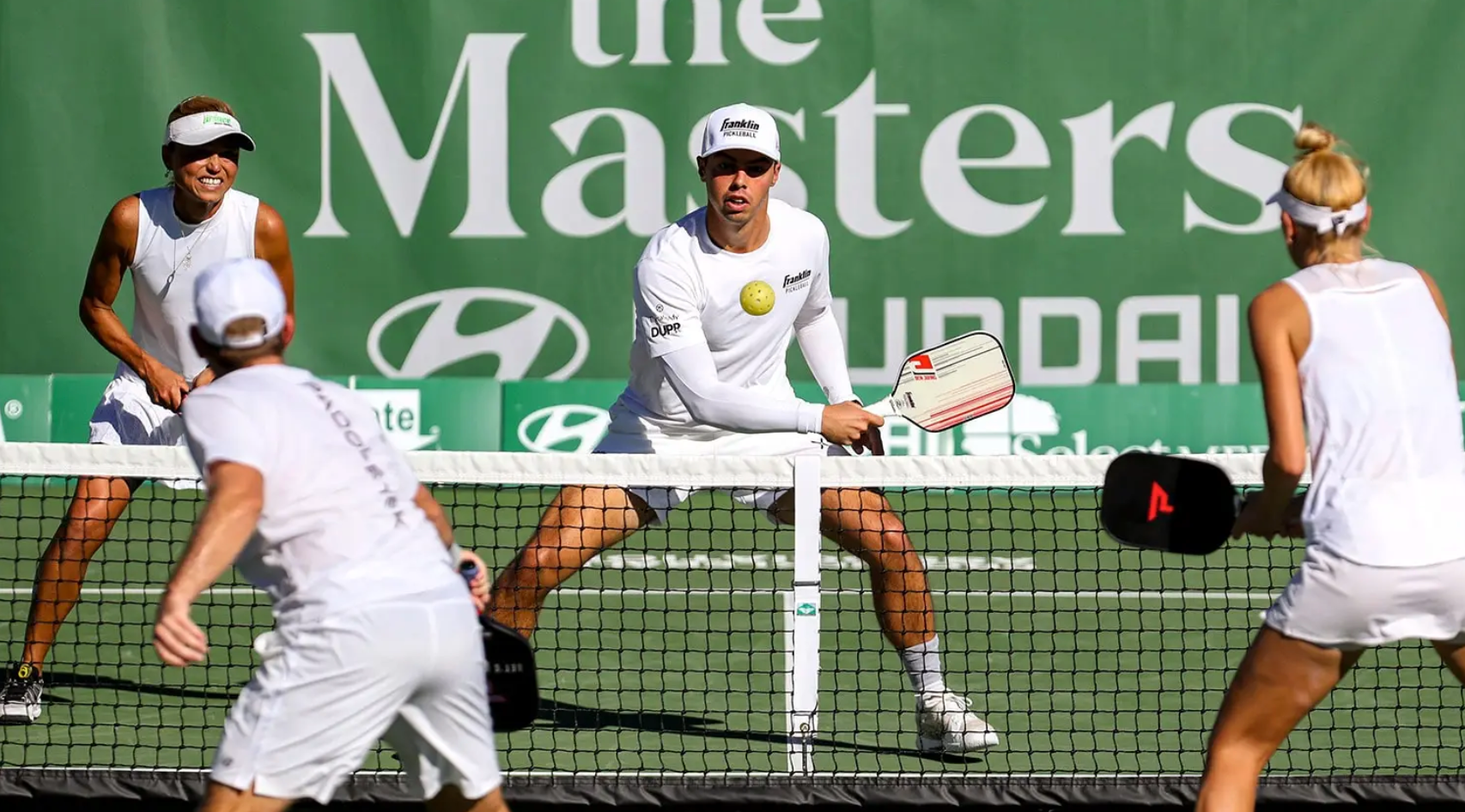 playing pickleball