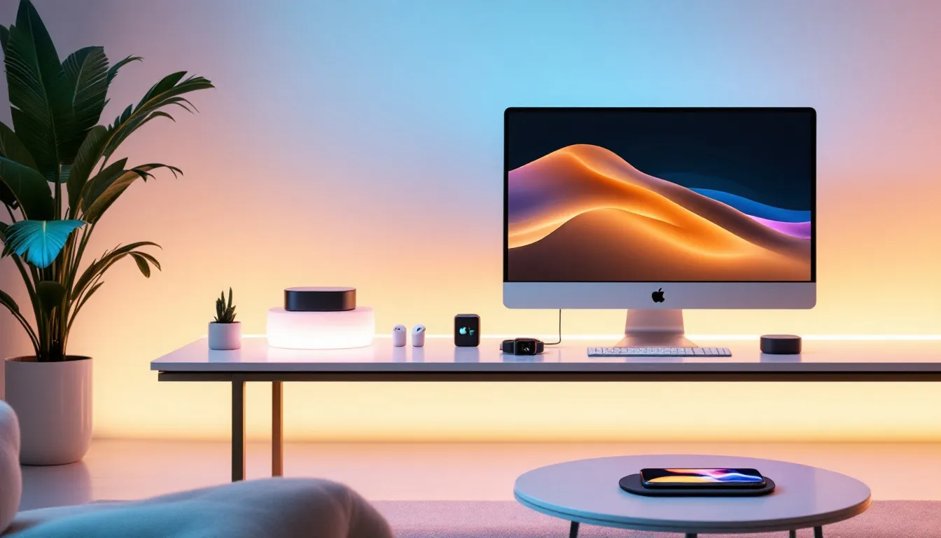 Hardware im Apple Pro Ökosystem, einschließlich verschiedener Apple Geräte.