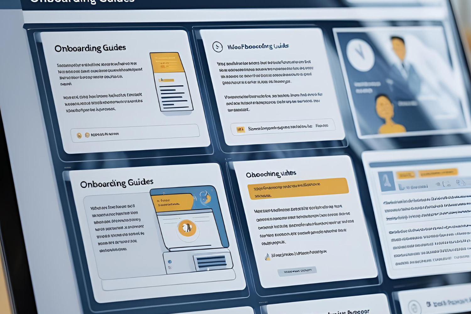 "Onboarding Guides" shown on laptop screen.