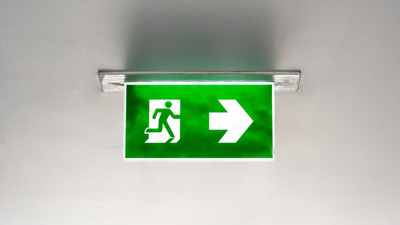 Exit Sign in a Commercial Building