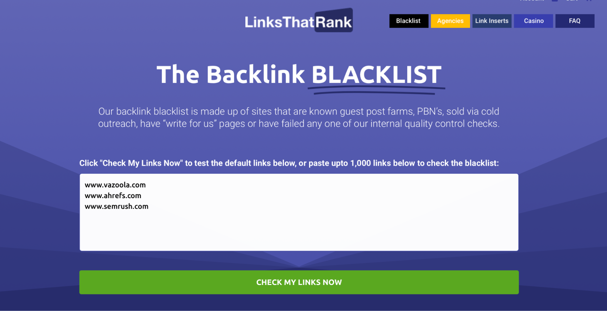 Links that Rank - Backlink Blacklist