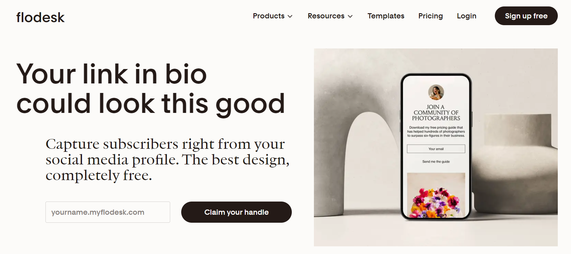Social Forms by Flodesk Homepage