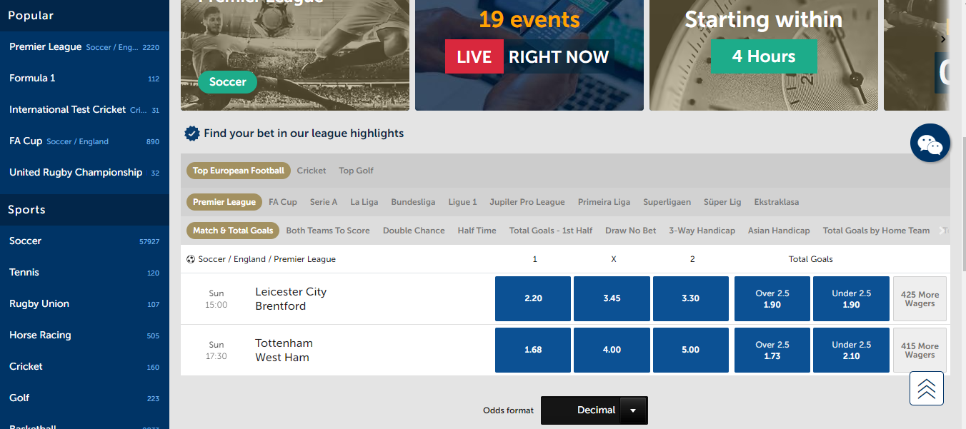 Sunbets Live Betting