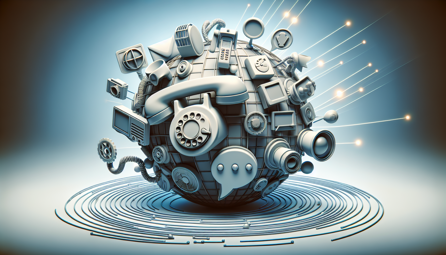 Illustration of unified communications integrating business tools