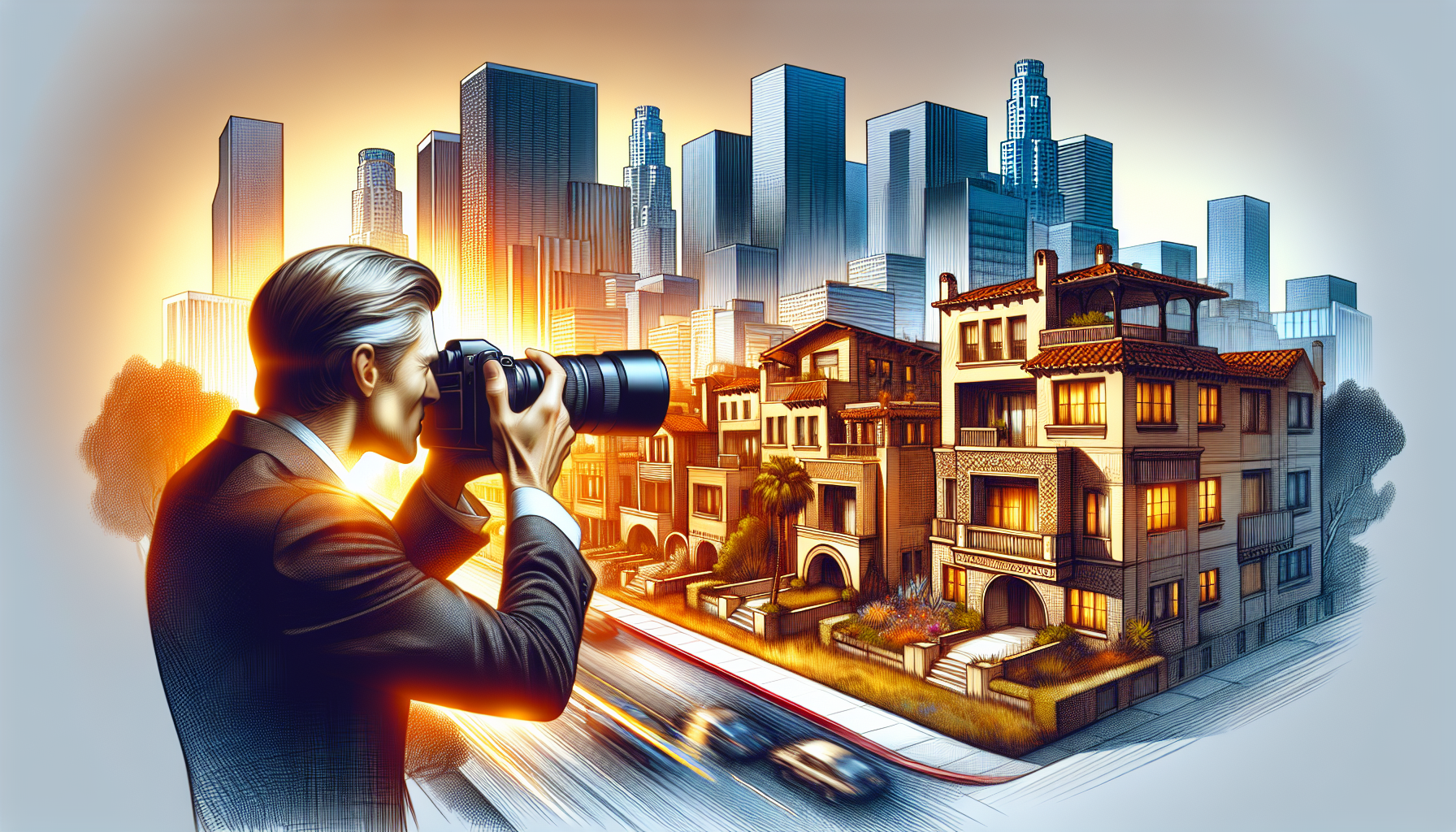 Architectural photographer capturing diverse styles of residential and commercial buildings in Los Angeles