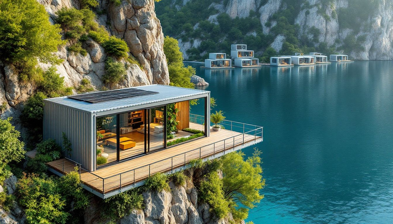 Various applications of container homes in different settings.