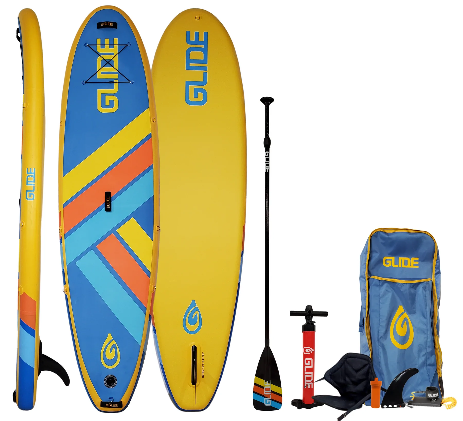 retro inflatable paddle board