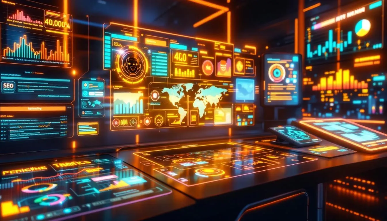 The image showcases various AI-driven platforms and tools that enhance business functions, including conversational AI like Dialogflow and IBM Watson Assistant for real-time customer support, and predictive analytics solutions like Salesforce Einstein Analytics for forecasting trends. These technologies exemplify the transformative impact of artificial intelligence on marketing strategies and customer engagement.