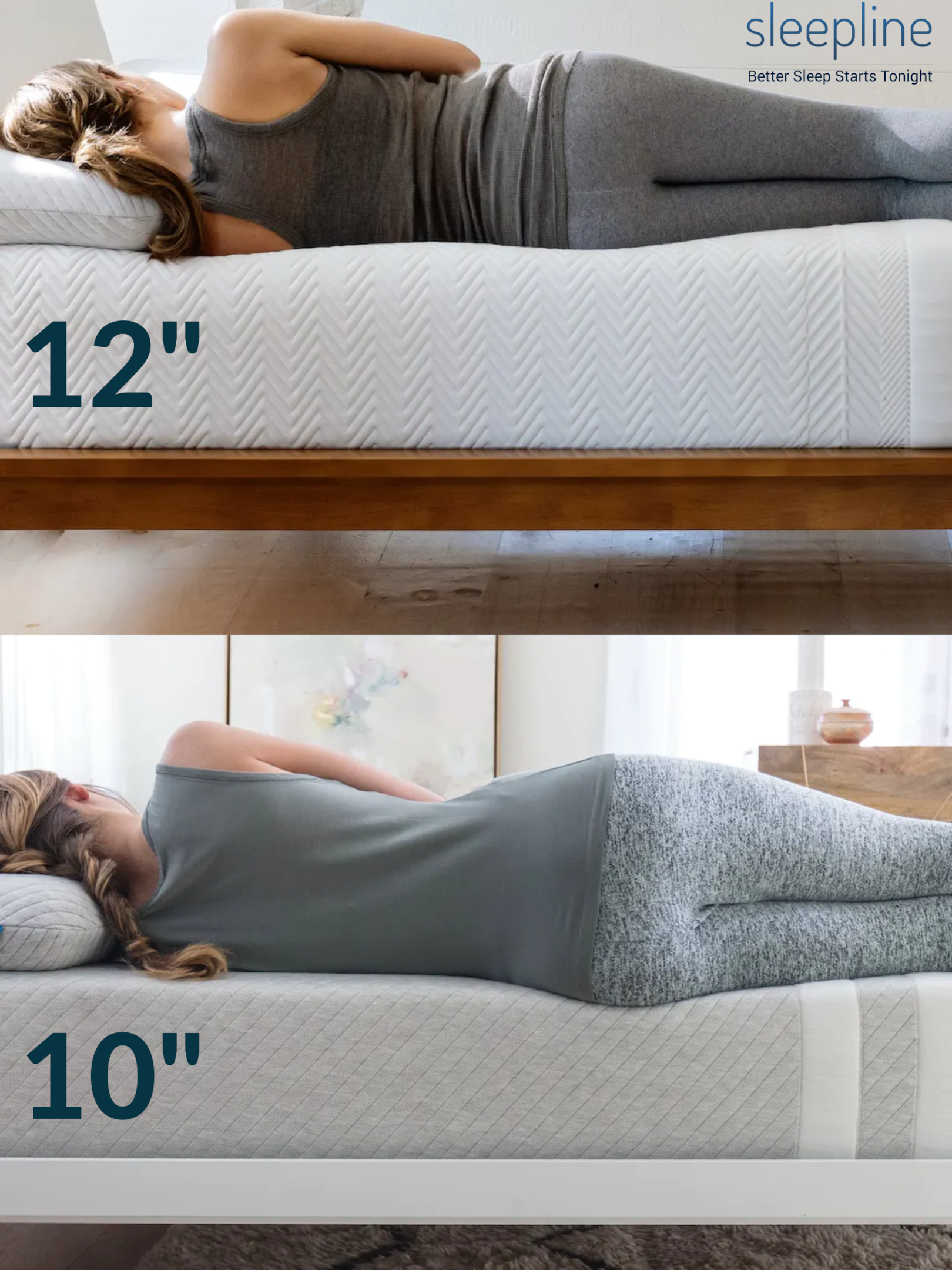 Comparison between a 12 inch and 10 inch mattress