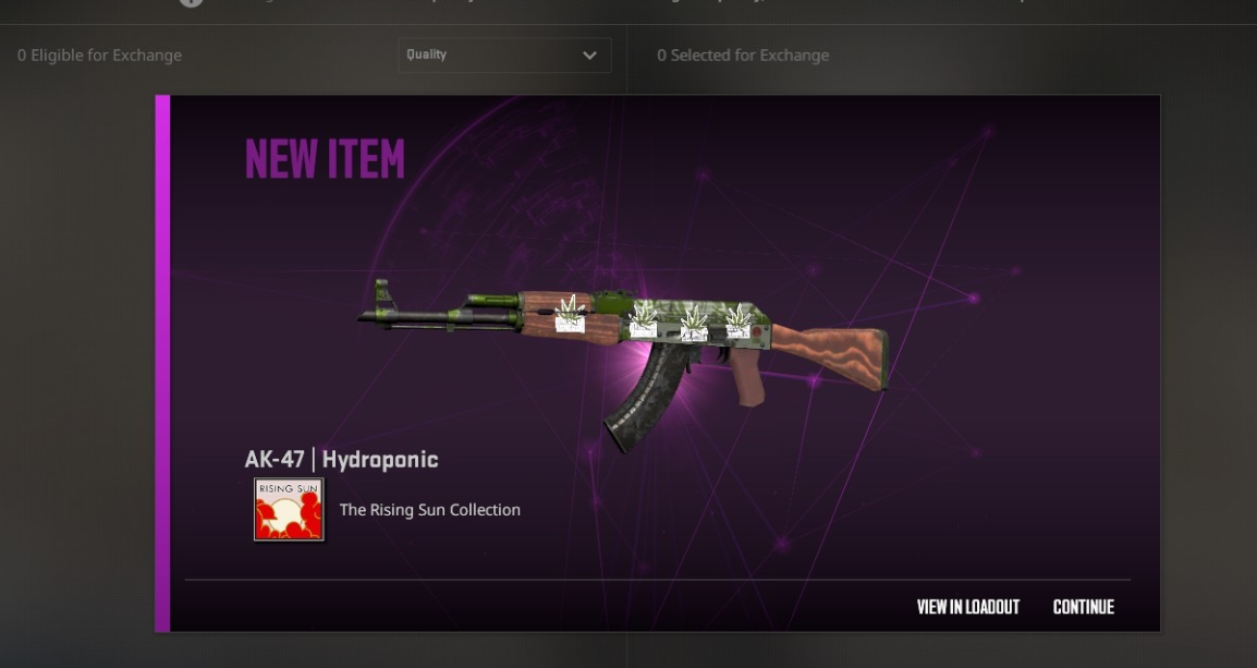 Community screenshot of AK-47 Hydroponic Unboxing