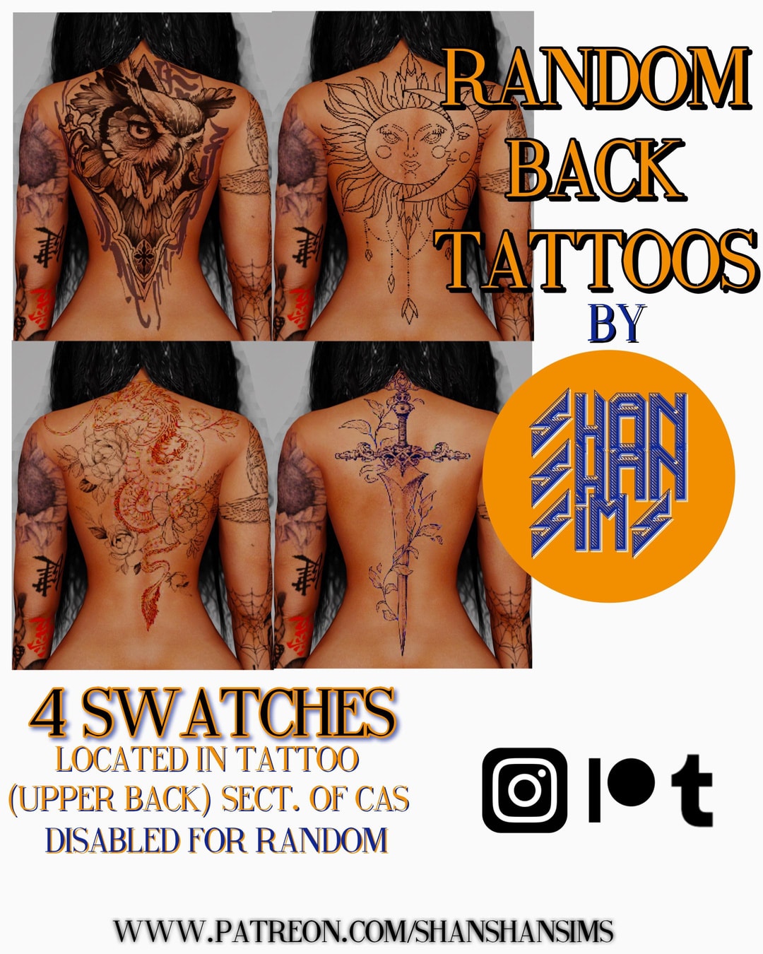 Random Back Tattoos