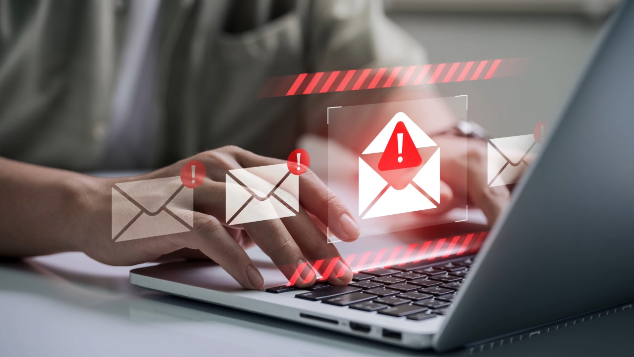 man on laptop, emails failing