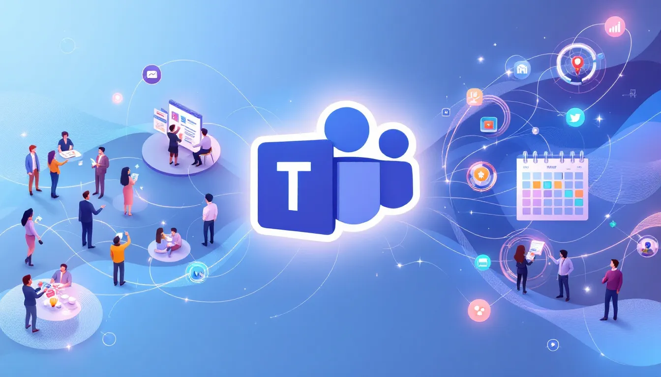 Une illustration représentant la formation et le support pour les utilisateurs de Microsoft Teams.