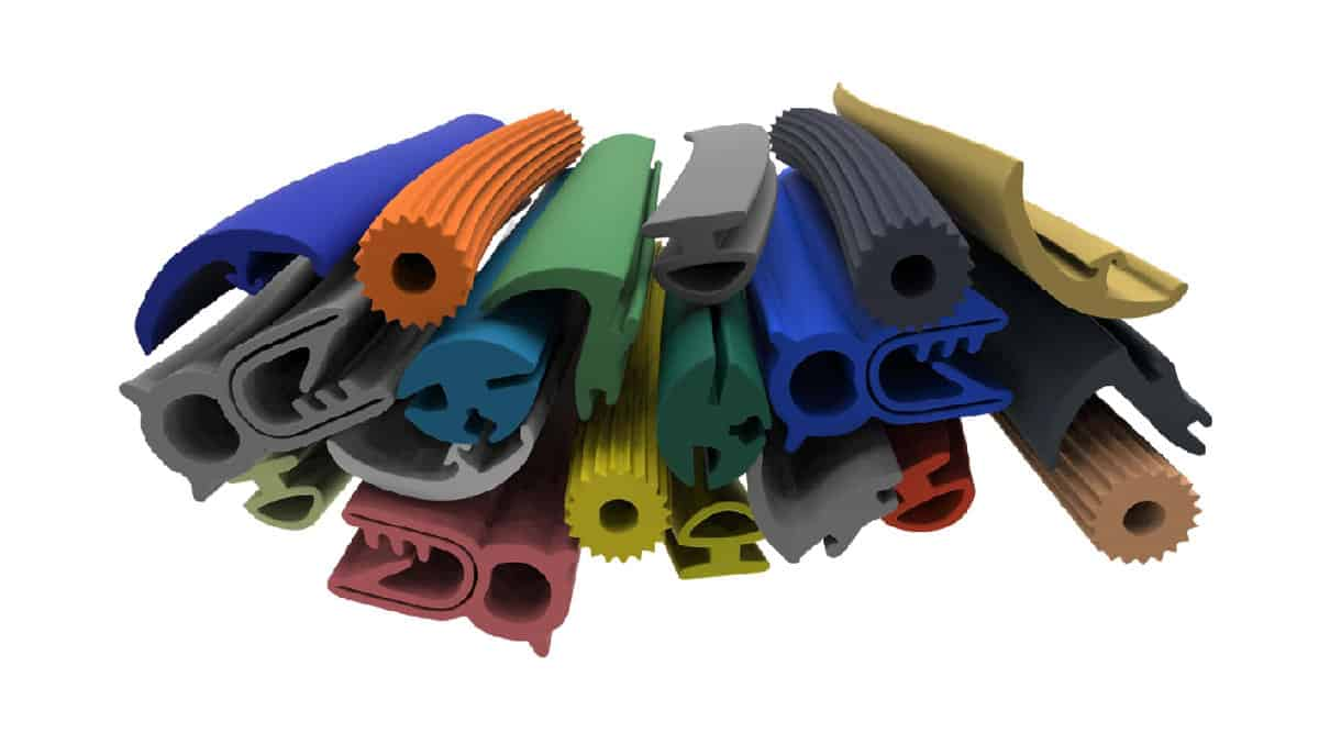 rubber molded parts in different shapes sizes and colors