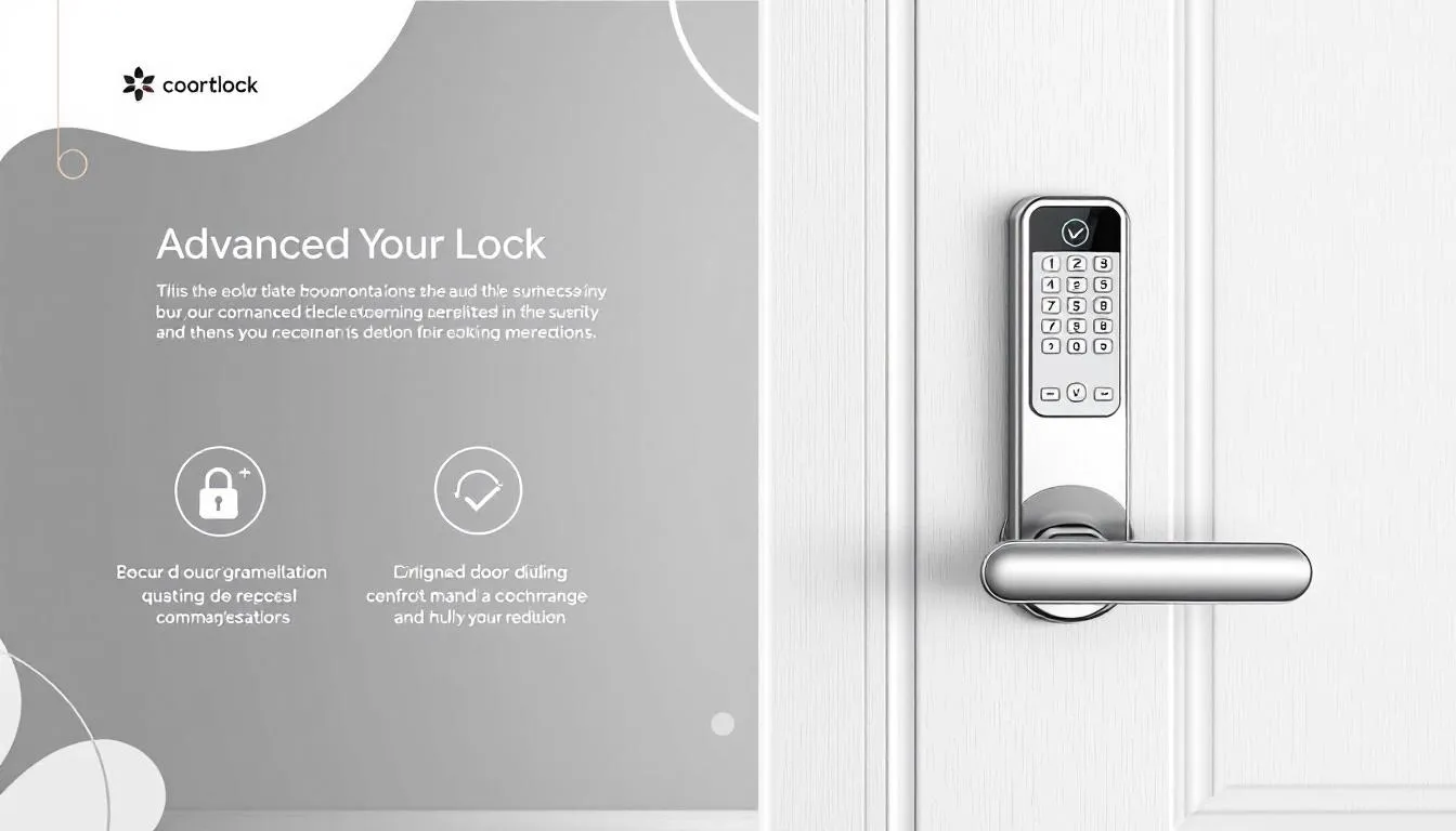 A modern electronic lock installed on a commercial door, showcasing its importance for business security.