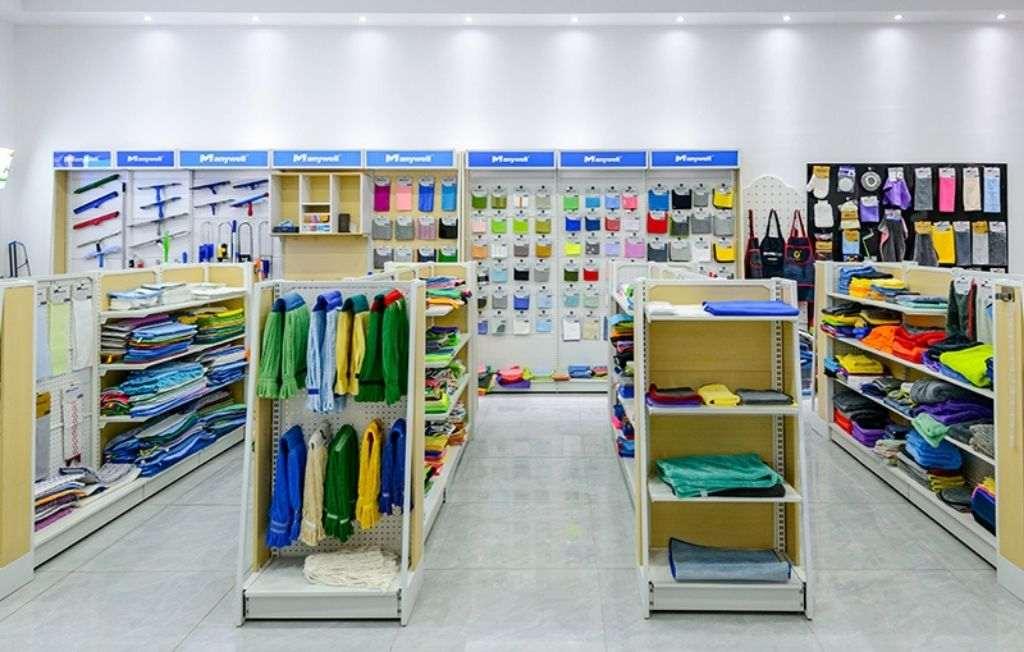 microfiber products in shelves