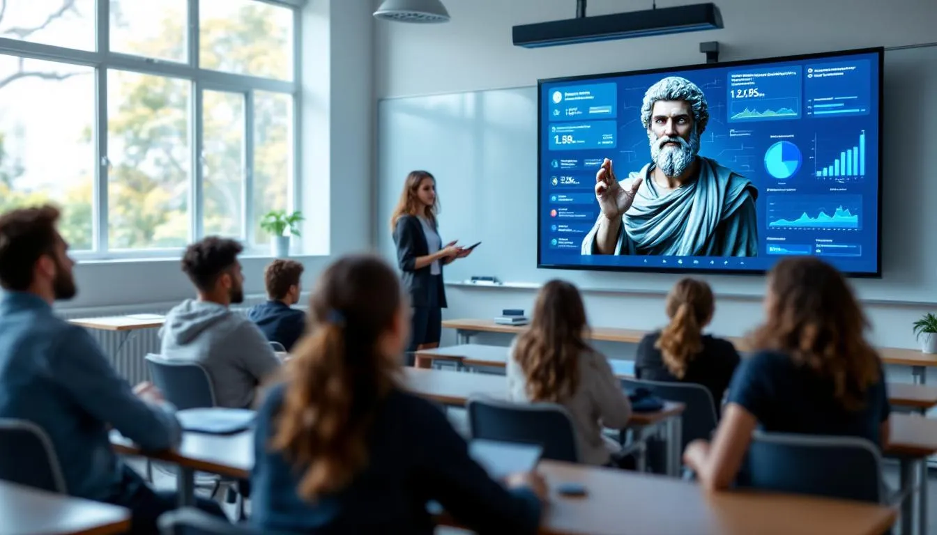 In a vibrant classroom at Horizon High School, students engage with a Socratic AI mentor, enhancing their learning journey through natural language processing and machine learning, resulting in increased classroom engagement and analytical essay scores. Meanwhile, engineering students interact with a Tesla-modeled AI, exploring real-time applications of electrical engineering principles and receiving data-driven feedback to connect historical innovations with modern technology.