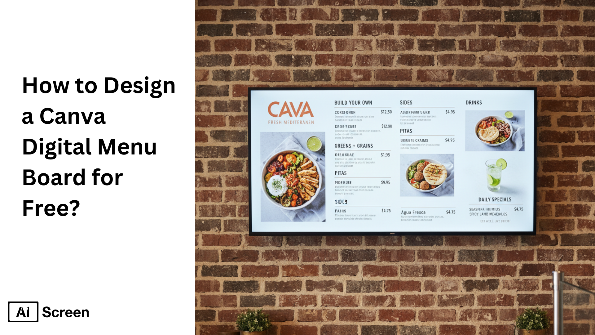free canva digital menu board design tutorial