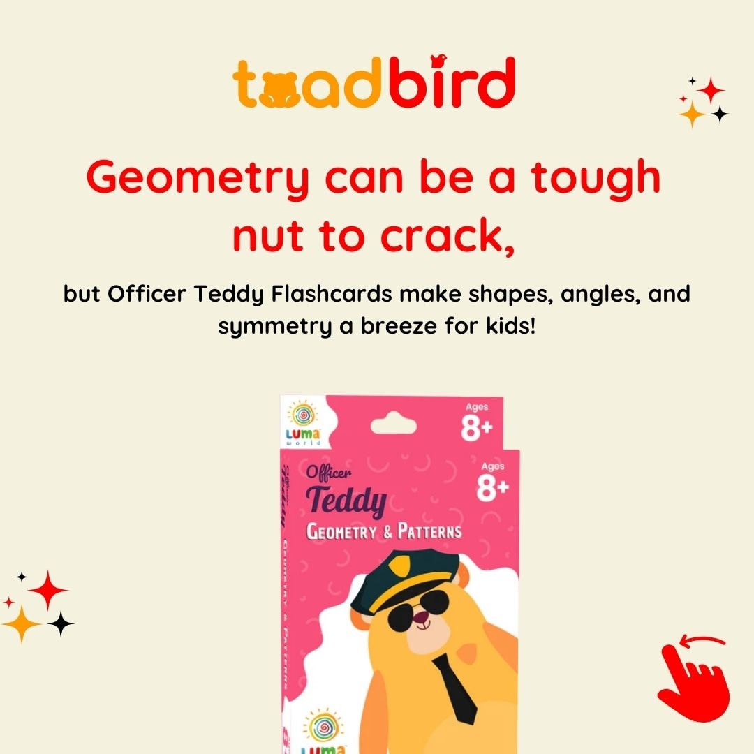 Officer Teddy Flashcards - Geometry and Patterns Concepts - Age 8+