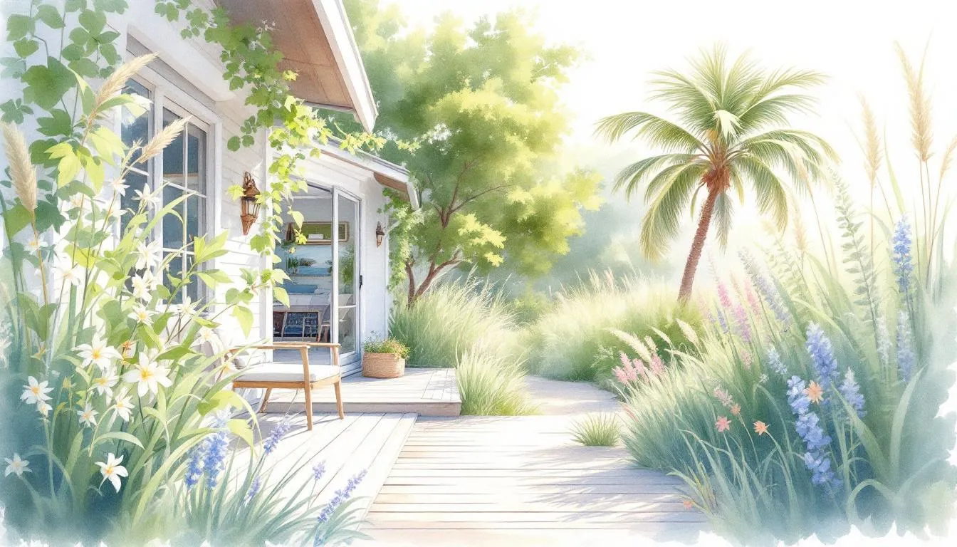 Highlighting outdoor spaces with fresh greenery and natural light.