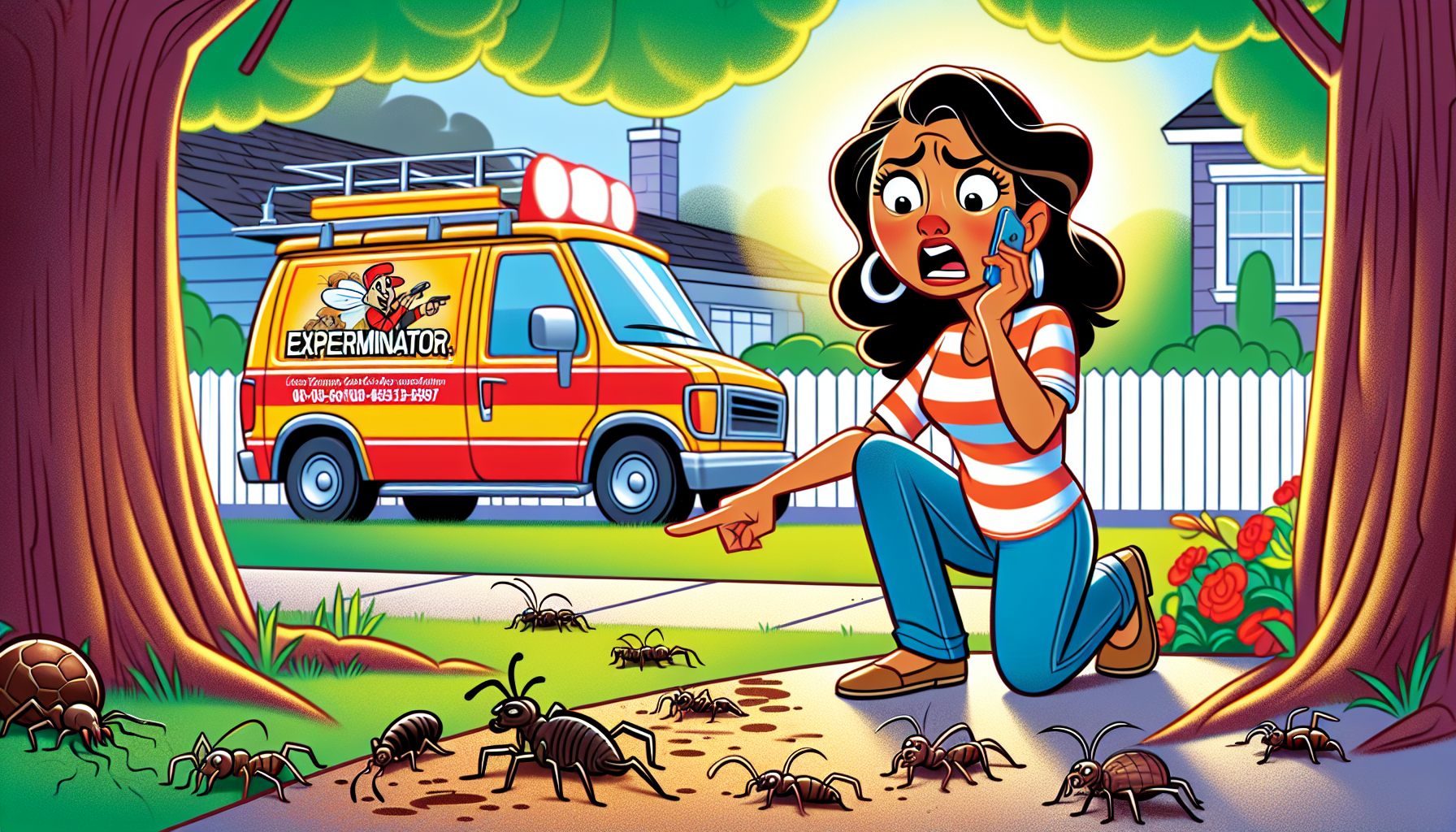 An illustration representing when to call professional pest control services.