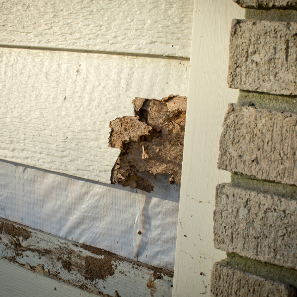 An image showing early signs of damage on siding.