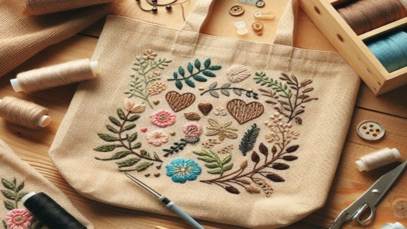 embroidery on bag