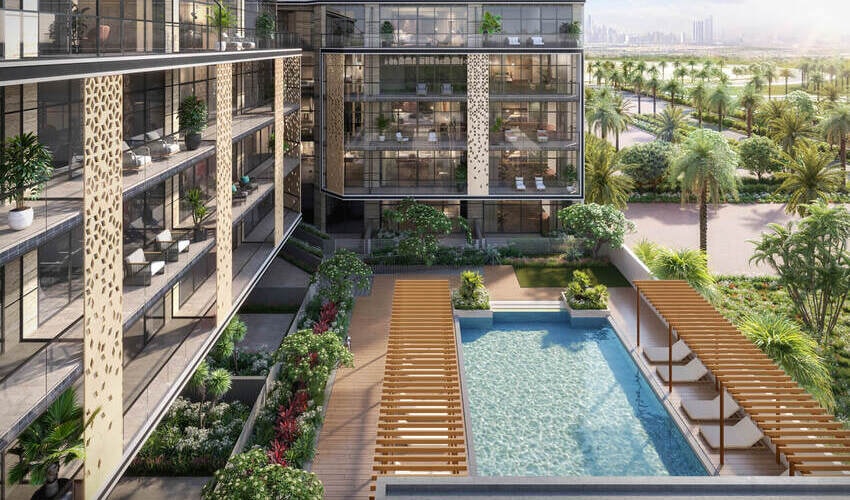 Sereno Residences in JVC with landscaped gardens and premium living spaces.