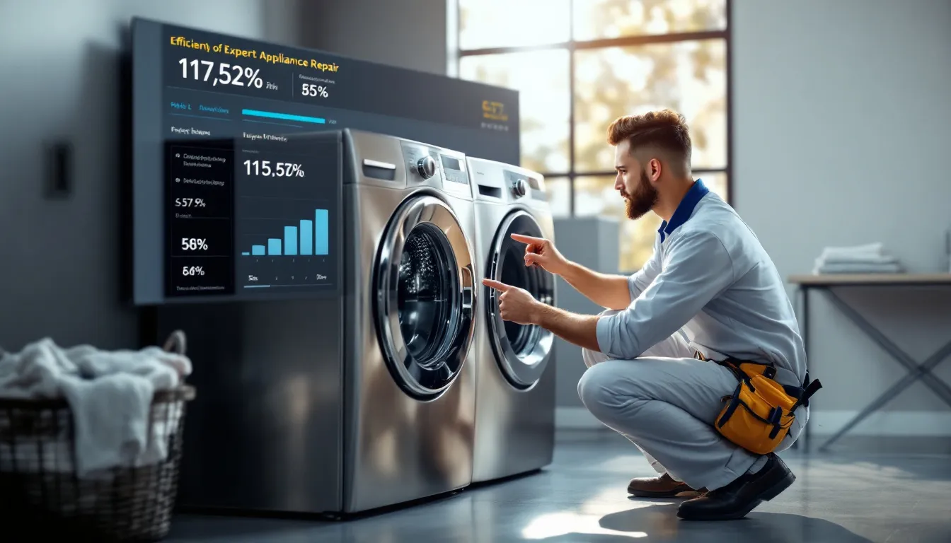 A technician evaluating whether to repair or replace a malfunctioning dryer.