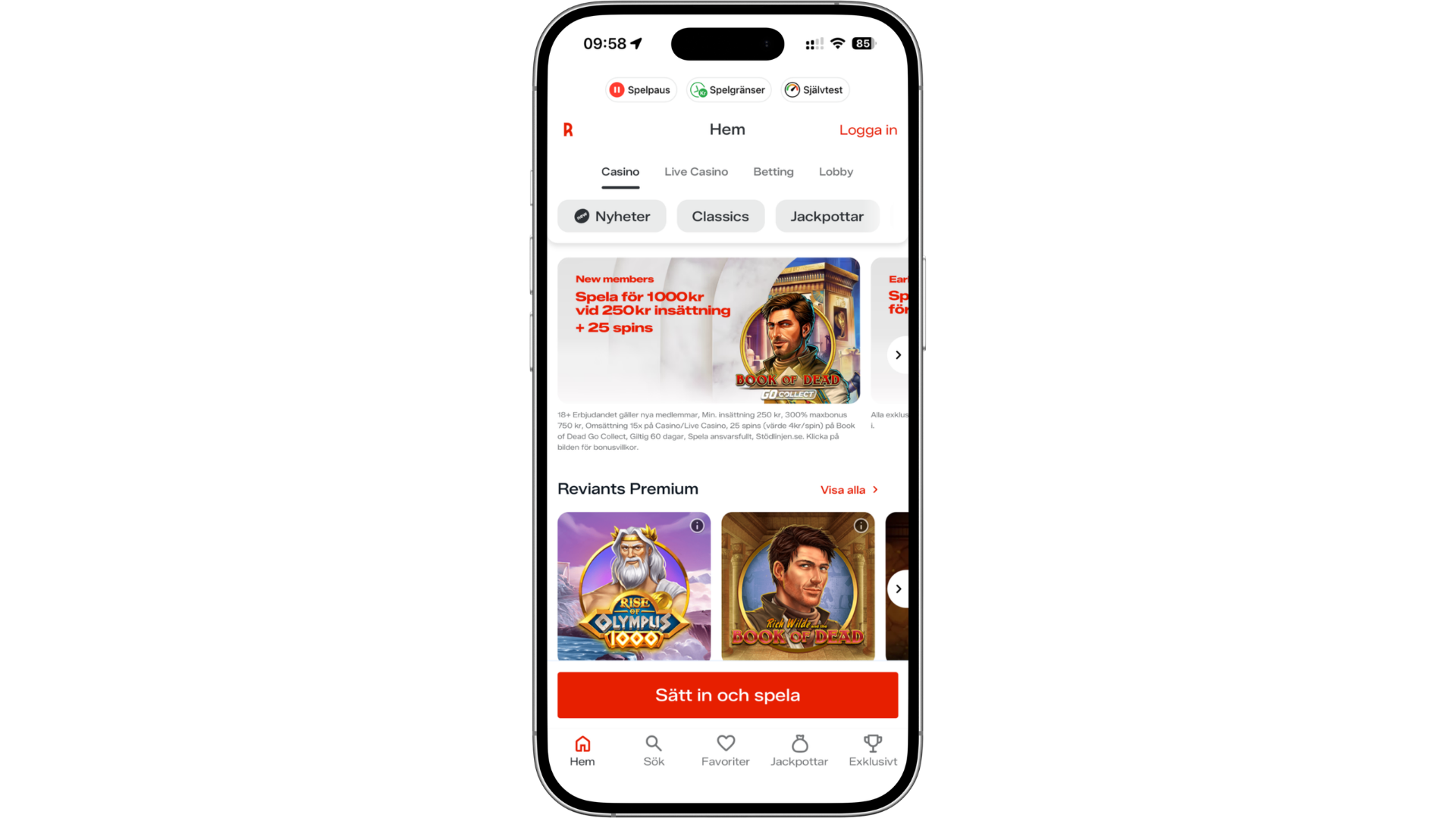 Reviant casino mobil – nytt online casino med svensk licens, Swish insättning och snabba uttag samt bonus och free spins för nya spelare