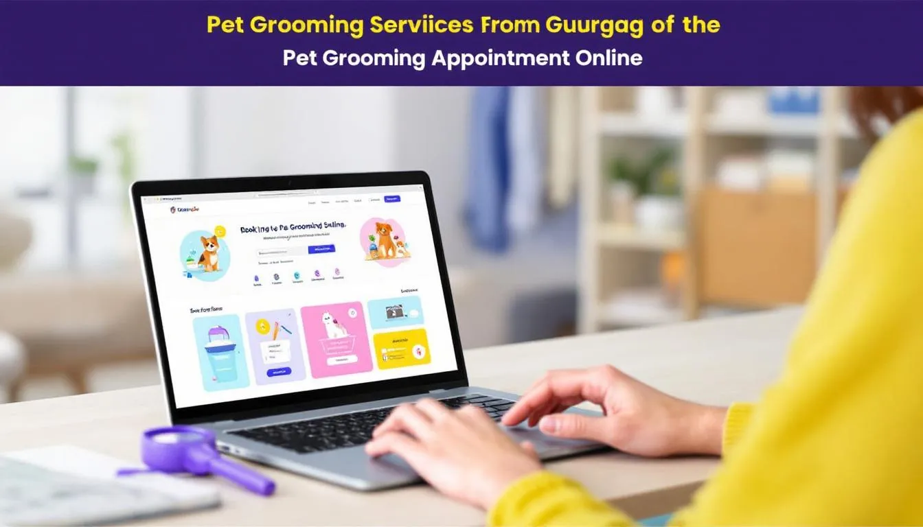 A pet owner booking a grooming appointment online, demonstrating convenience for pet owners in Gurugram.