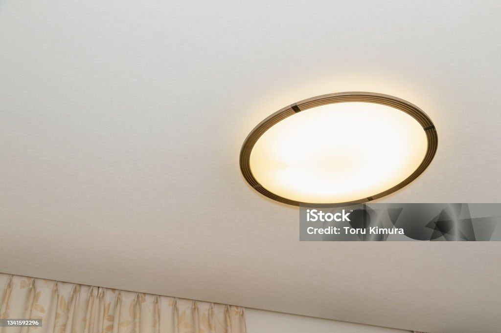 A flush-mounted fixture in a room.