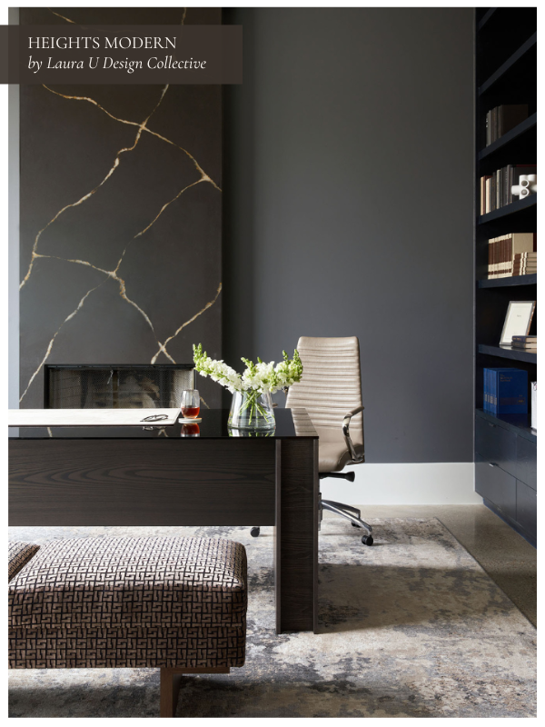 a masculine, dark-toned color palette study at Heights Modern with minimal decor