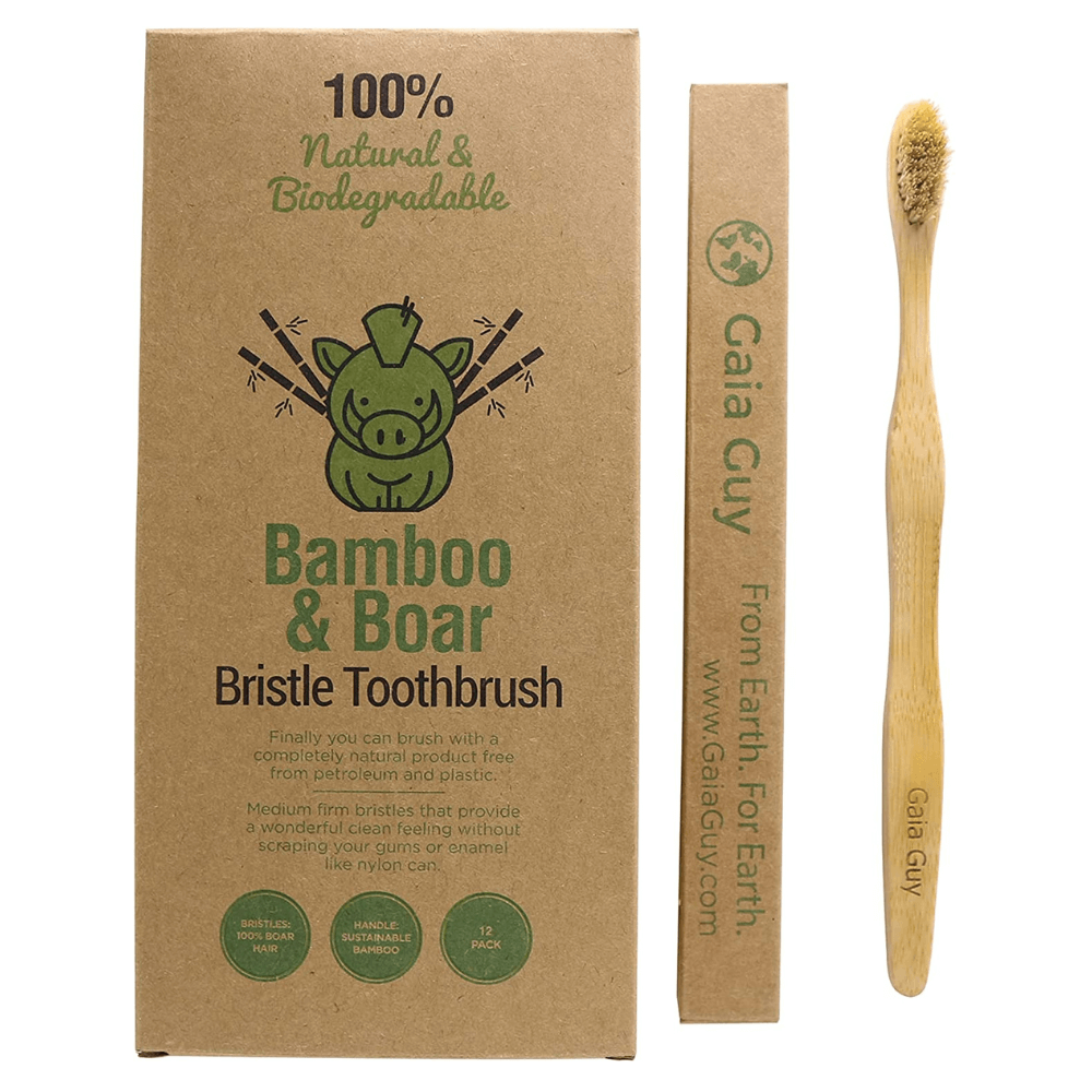 Gaia Guy Natural Bristle Bamboo Toothbrushes