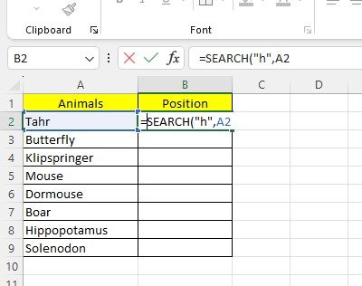 Type the within_text value. It can be a text value or a cell reference.