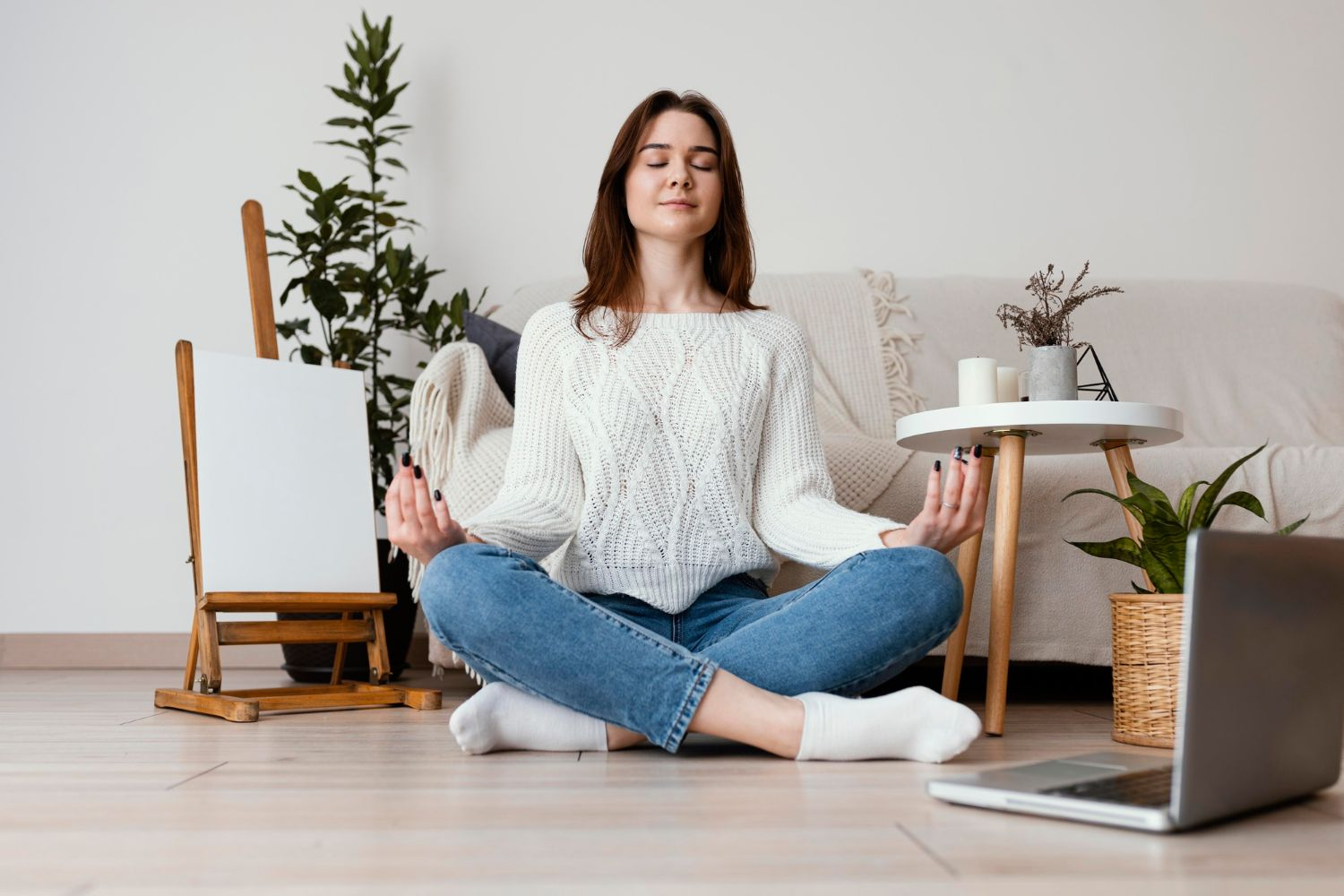 woman meditating