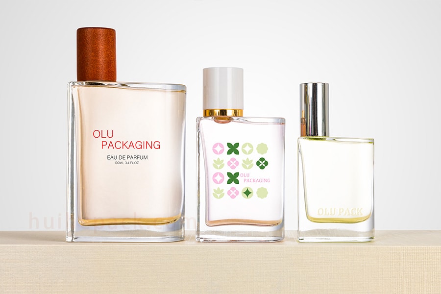 Perfume bottles in different sizes
