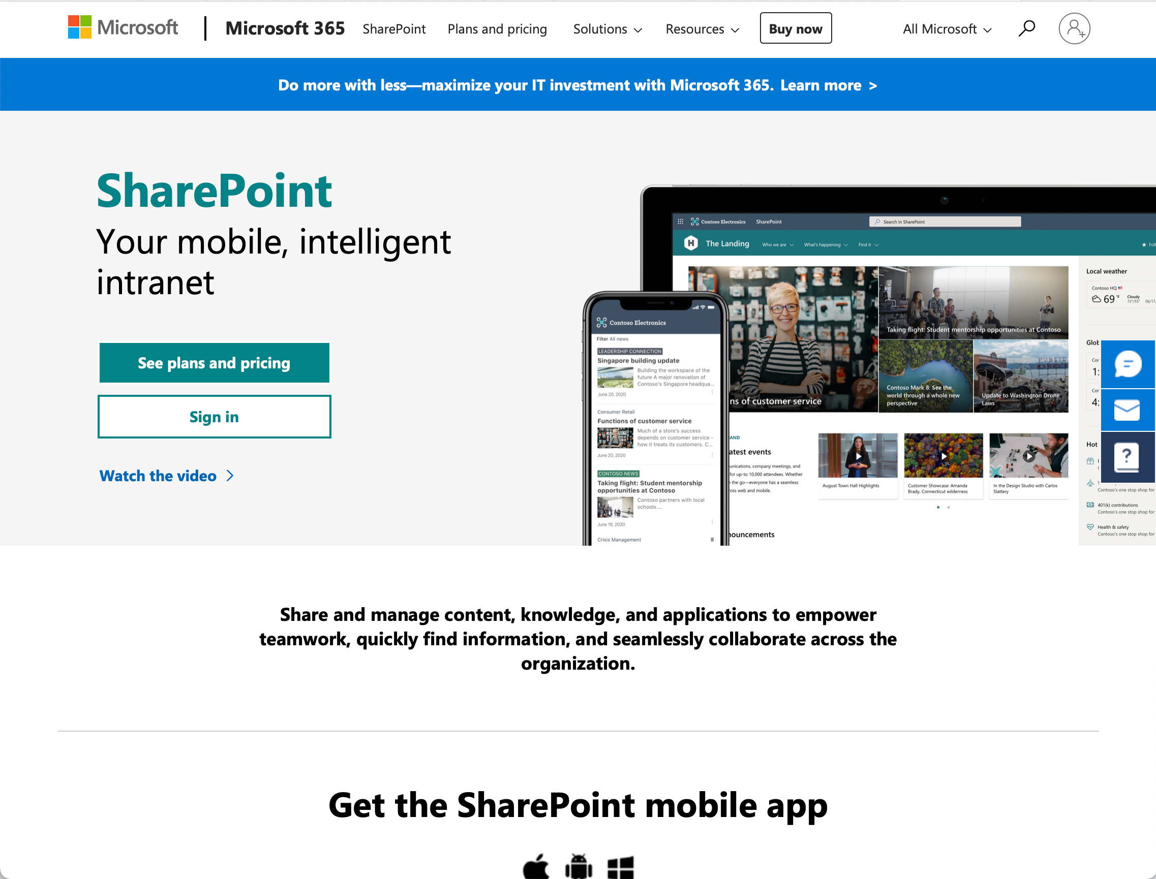 SharePoint homepage