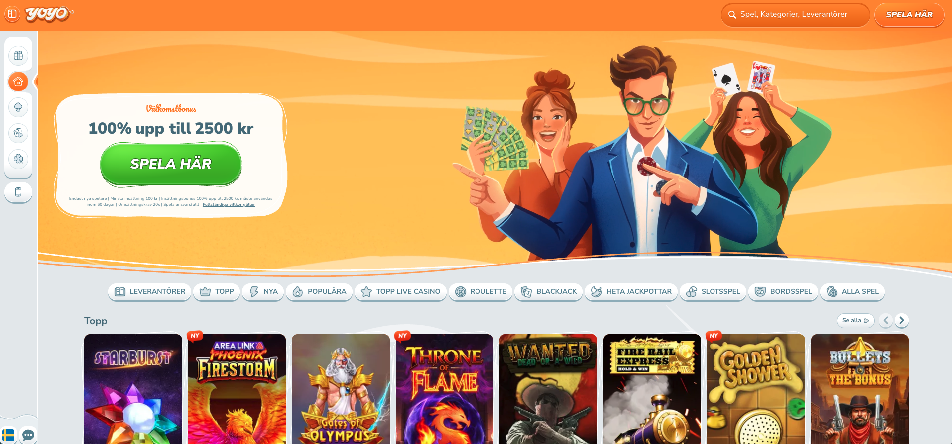 YoYo Casino startsida