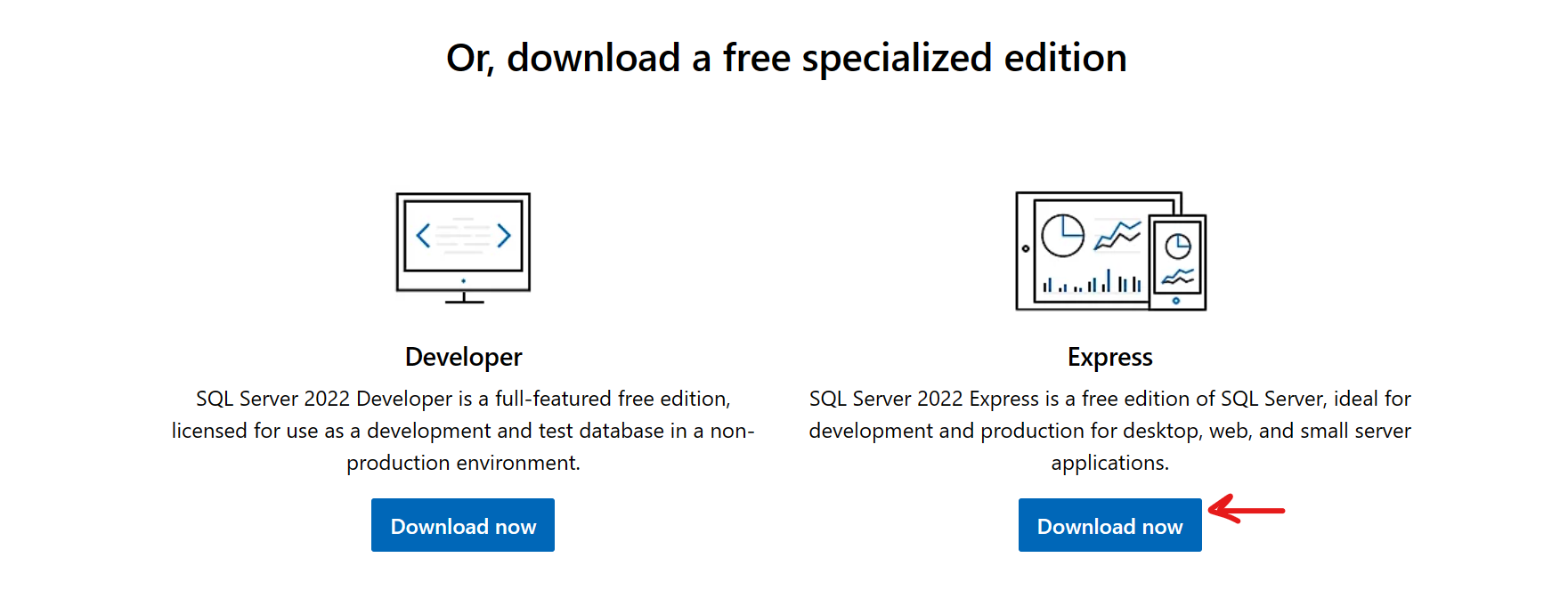 Choice between Developer and Express edition of SQL Server