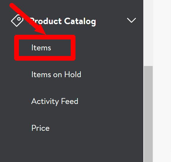 product catalog- items
