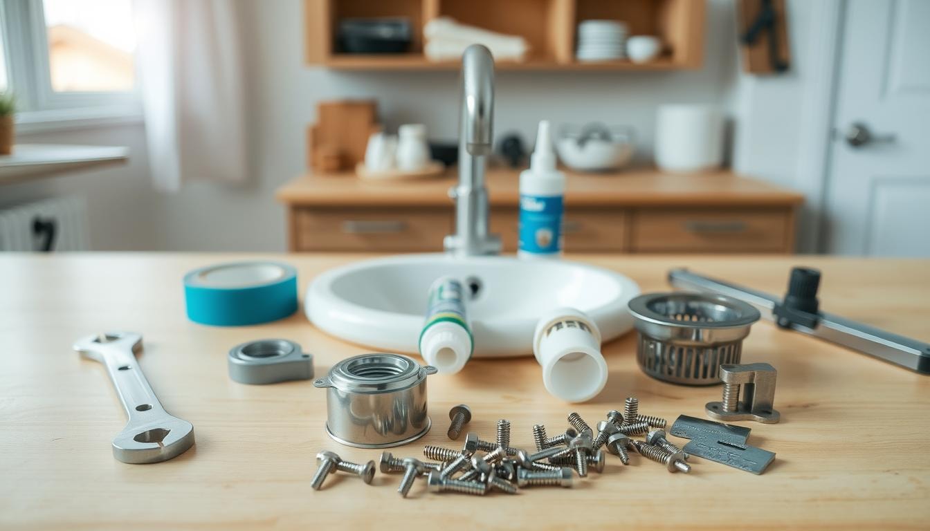 sink installation tools and materials