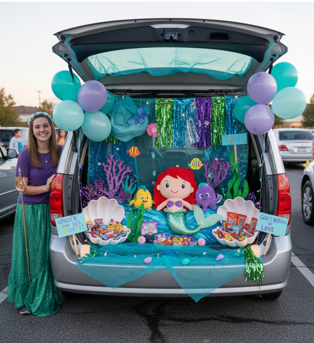 Trunk or treat kits - Completing your trunk or treat theme can be perfect and easy, take the opportunity to great creative and turn your truck or other vehicles into an under the sea adventure