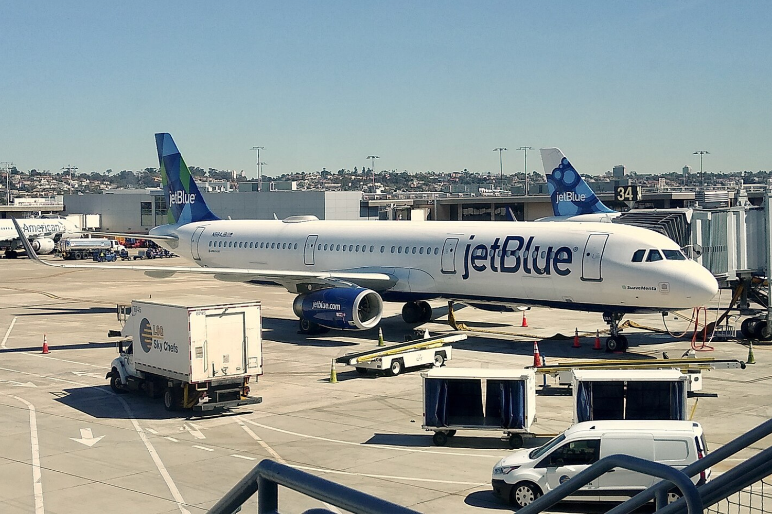 Jetblue airlines in the airport