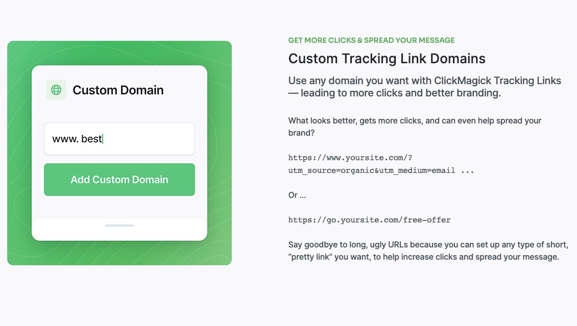 Custom tracking link domains